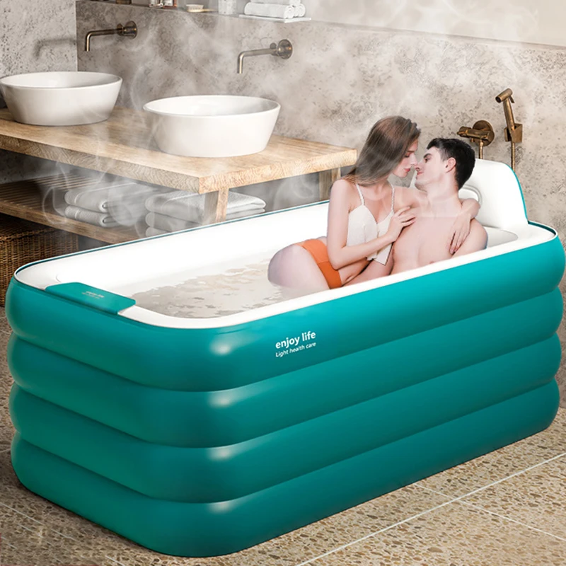 

Отдельно стоящая надувная ванна для взрослых, нескользящий коврик, Складная портативная ванна с пузырьками для спа-салона, аксессуары для в...