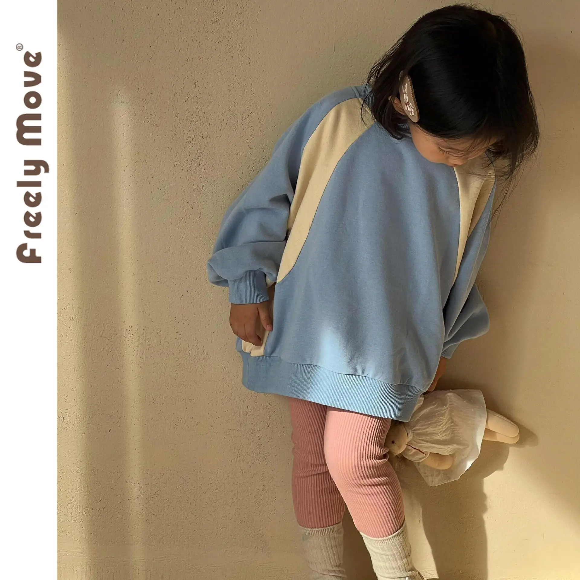 

Freely Move Kids Children Sweatshirt Fashion Pullover Hoodie 2023 Baby Girls Patchwork Hoodie Autumn Kids Unisex Sweatshirt