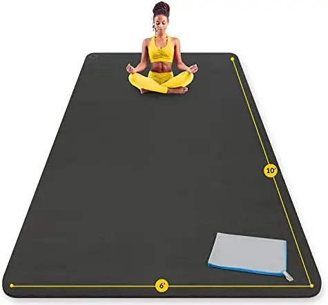 

Extra Large Yoga Mat 10 x 6 ft - 8mm Extra Thick, Durable, Comfortable, Non-Slip & Odorless Premium Yoga and Pilates Mat for Pil
