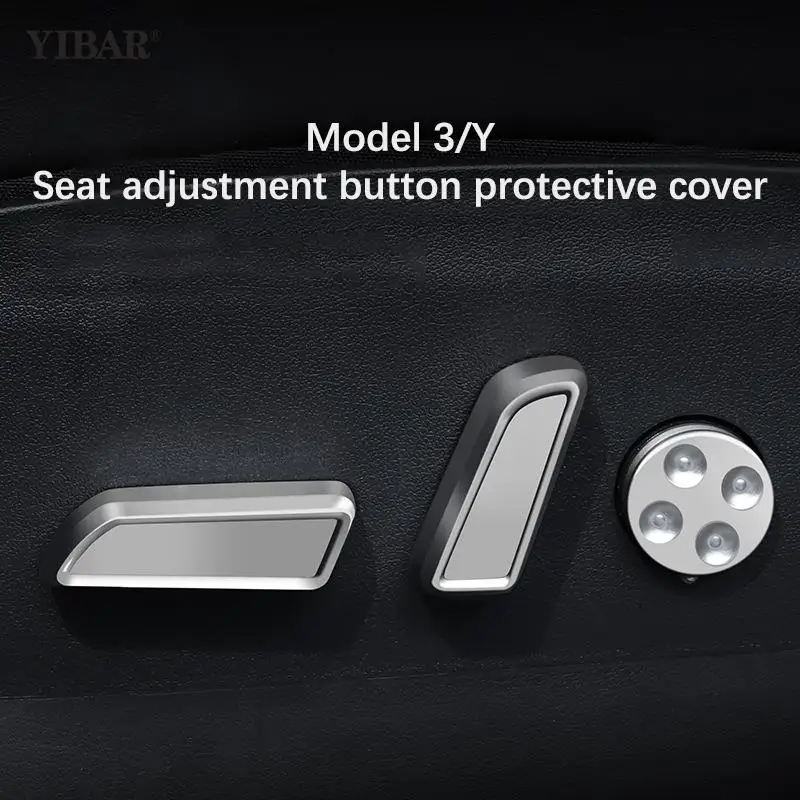 

6Pcs Car Seat Adjustment Button Cover For Model 3 Y Interior Accessories Protector Decoration Trim Sticker