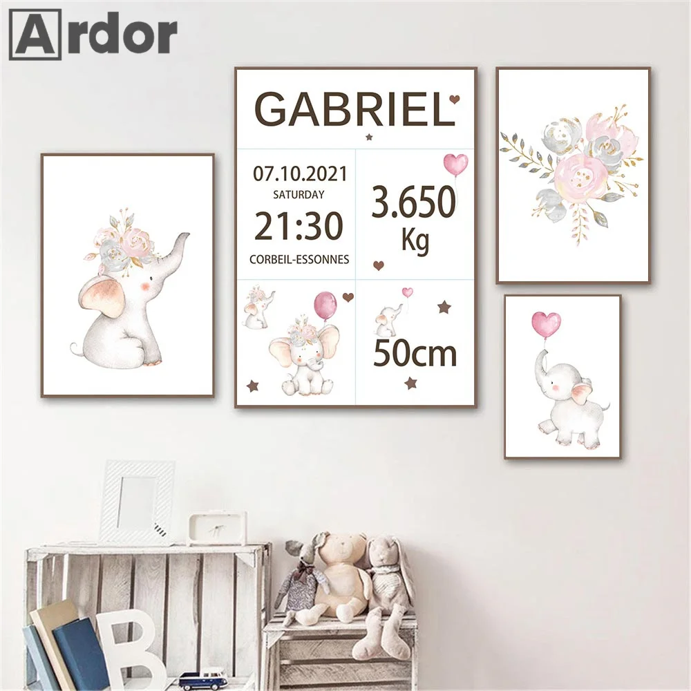 

Настенная картина с изображением слона для детской комнаты