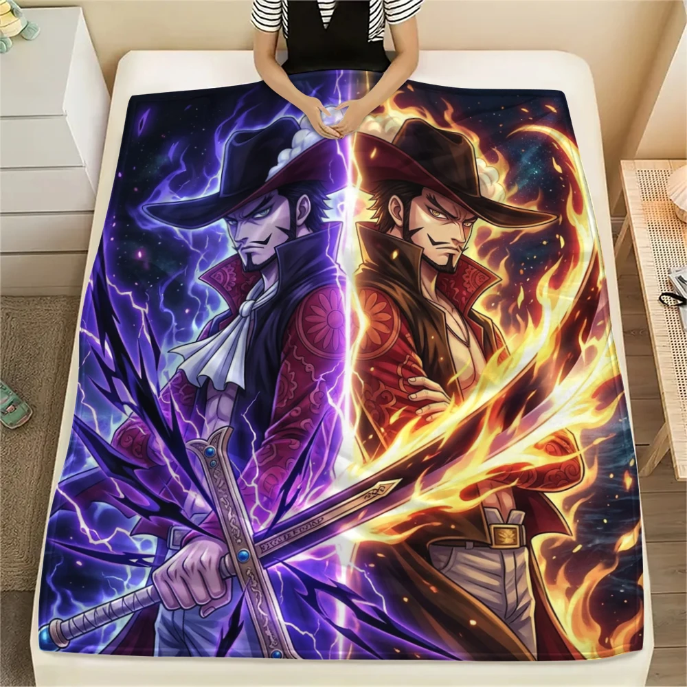 Фото Фланелевое одеяло с принтом One Piece, модный принт, подходит для кровати, дивана, спальни, стула, пикника, путешествий -HE65 №5