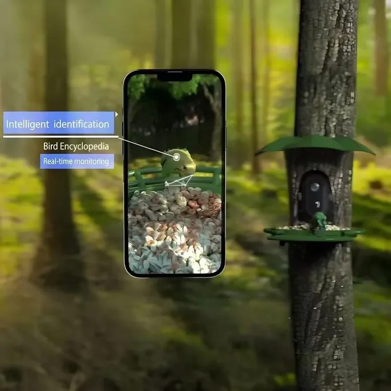 Фото Умная кормушка для птиц Elecpet AI с камерой и двухдиапазонным подключением, автоматическая система подачи корма №4
