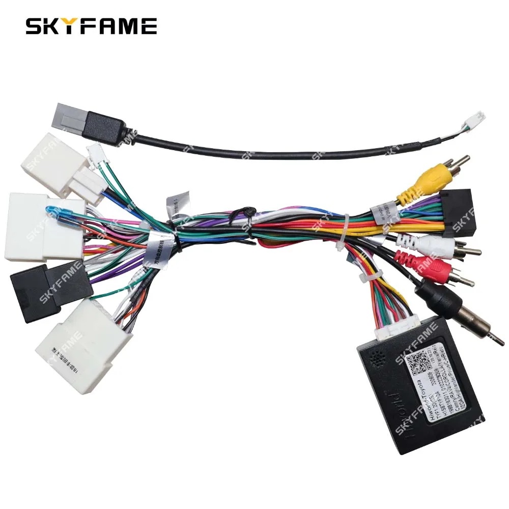 

16-контактный Автомобильный кабель электропроводки SKYFAME, кабель питания, адаптер Canbus Box, декодер для Camry Prius Yaris Corolla Reiz Highlander