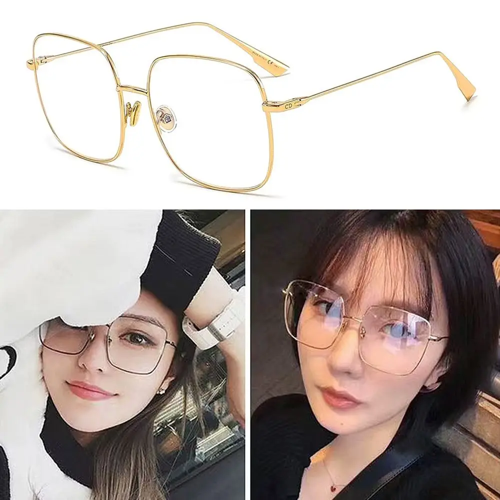 

Women Durable Eye Protection Portable Anti-Blue Light Glasses Oversized Eyeglasses Computer Goggles Ultra Light Frame