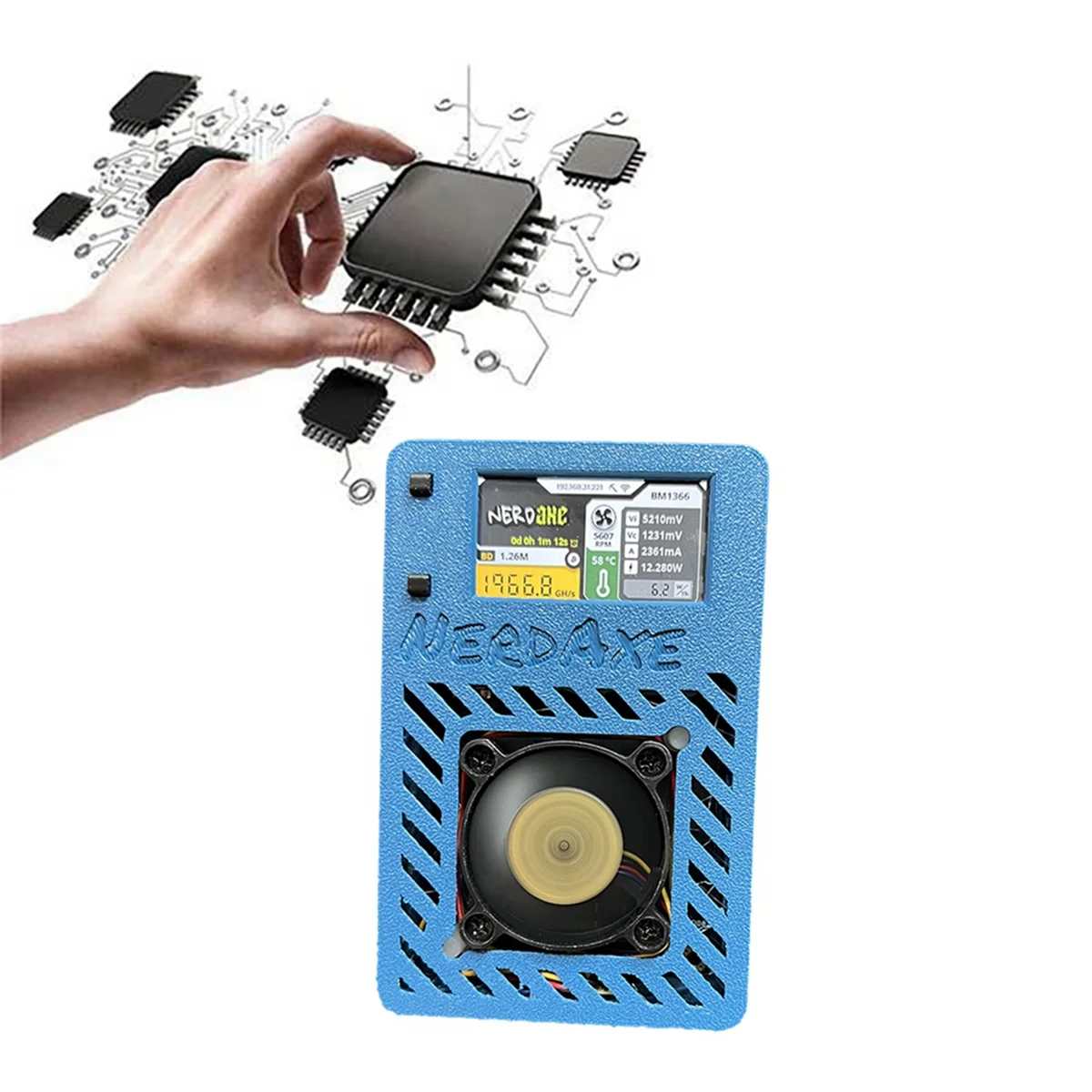 NerdAxe Miner Nerdminer 500Gh/S S19XP BM1366 ASIC Bitcoin Mini 1 9-дюймовый дисплей для добычи лотереи вилка