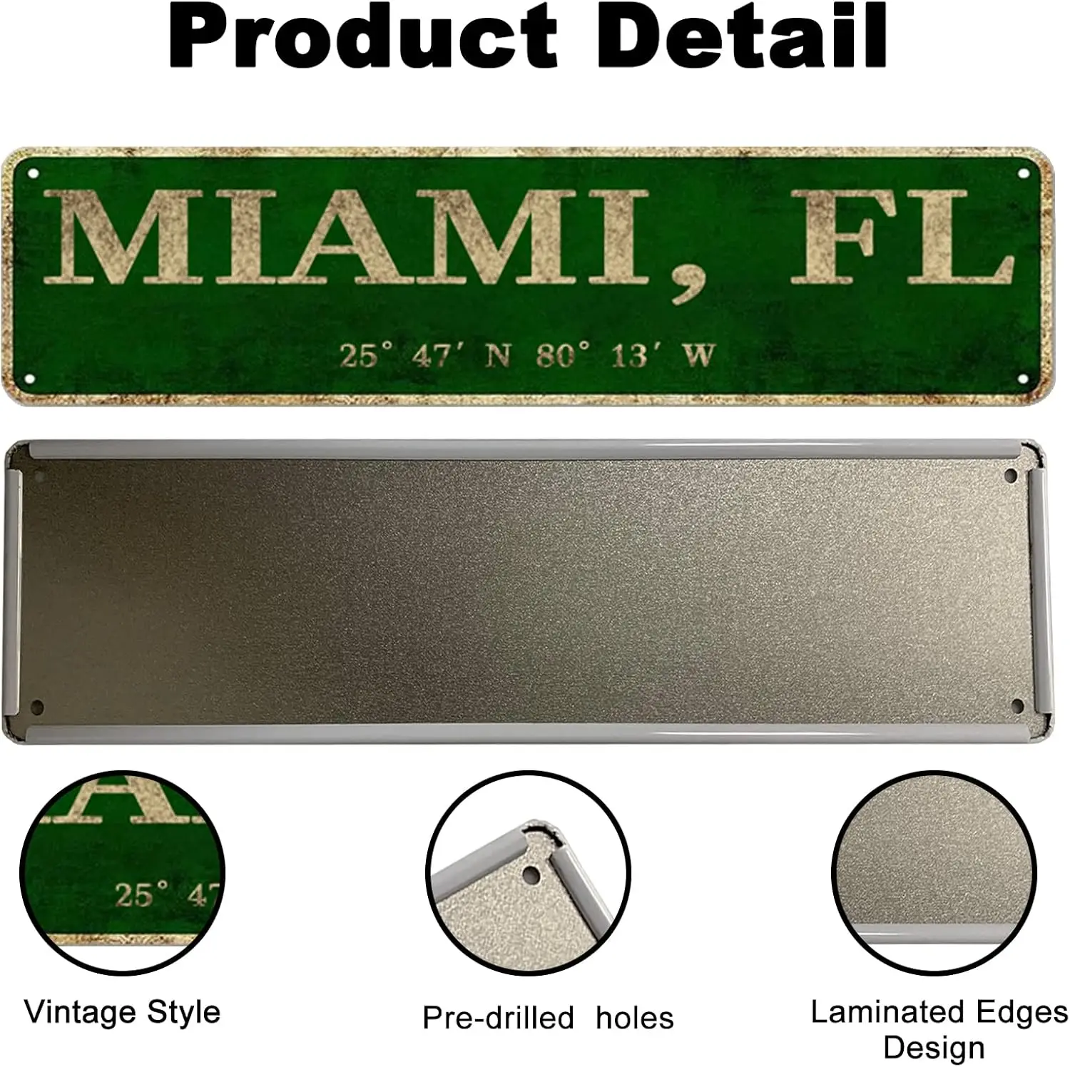 Городской знак Майами FL рустикальная винтажная металлическая искусственная