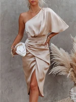 sexy one side sleeve irregular skirt dress evening dress womens bag hip skirt dress for women summer dress 2022 dresses
