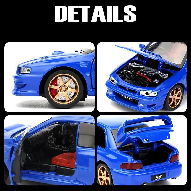 1/32 Subaru Impreza WRX 22B STI JDM модель игрушечного автомобиля литой под давлением