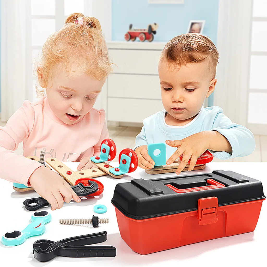 

Funny DIY Children Pretend Role Play Combination Disassembly Screw Nut Repair Tool Box Assembly Classic Kid Educational Boys Toy