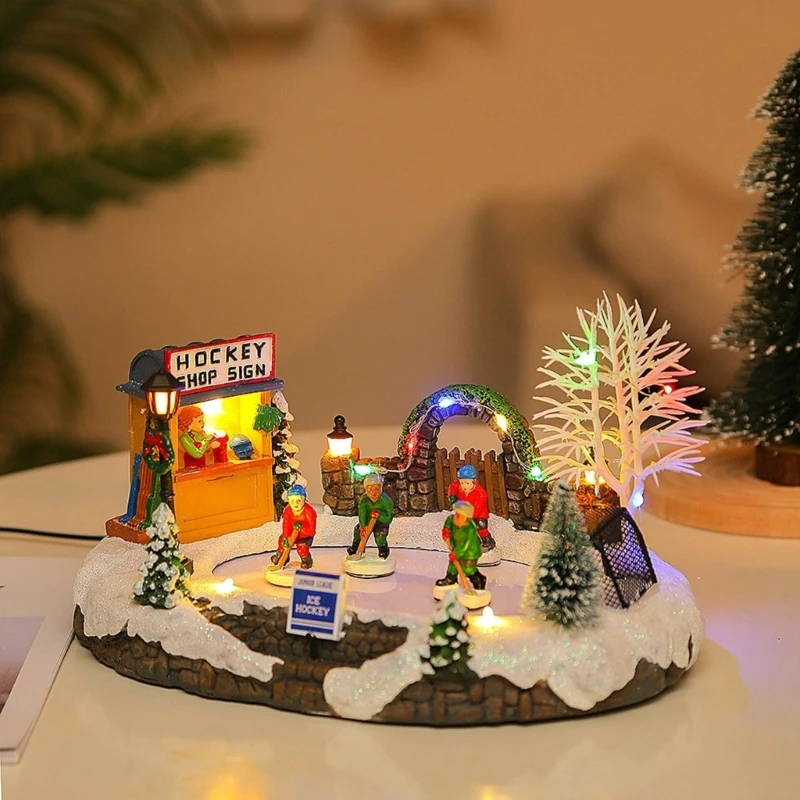 Музыкальный дом домашний декор хоккейный орнамент из смолы рождественские