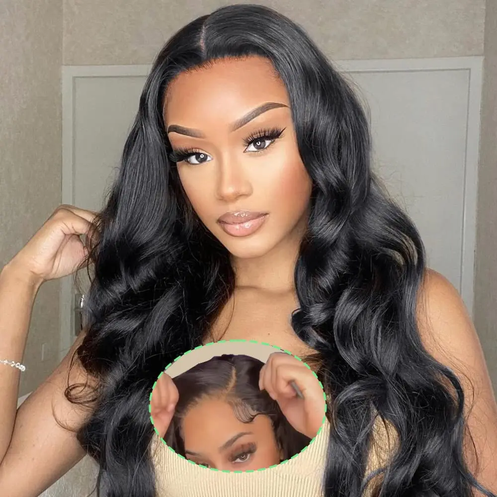 

Body Wave Glueless Wig Human Hair Ready To Wear 4x4 Closure Human Hair Wigs For Women 4x4 Pre-Cut HD Lace Closure Wig