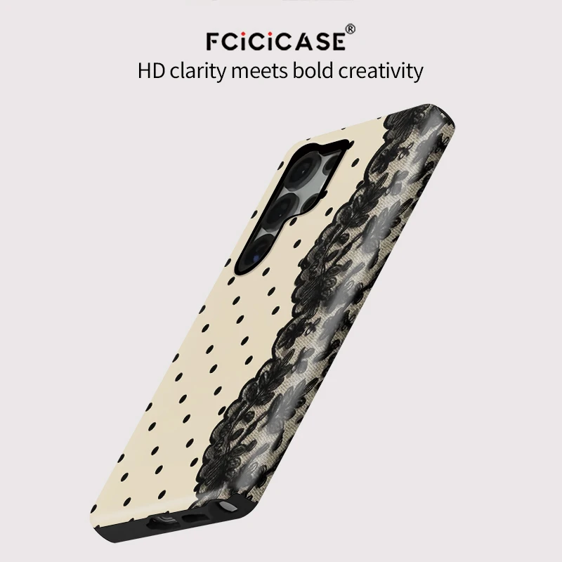 Фото Чехол Fcicicase S26 Edge Circular Dots Lace для Samsung Galaxy S23 Ultra A26 A36 A56 S24+ S25 Plus S20 FE, противоударный, с защитой от царапин №5