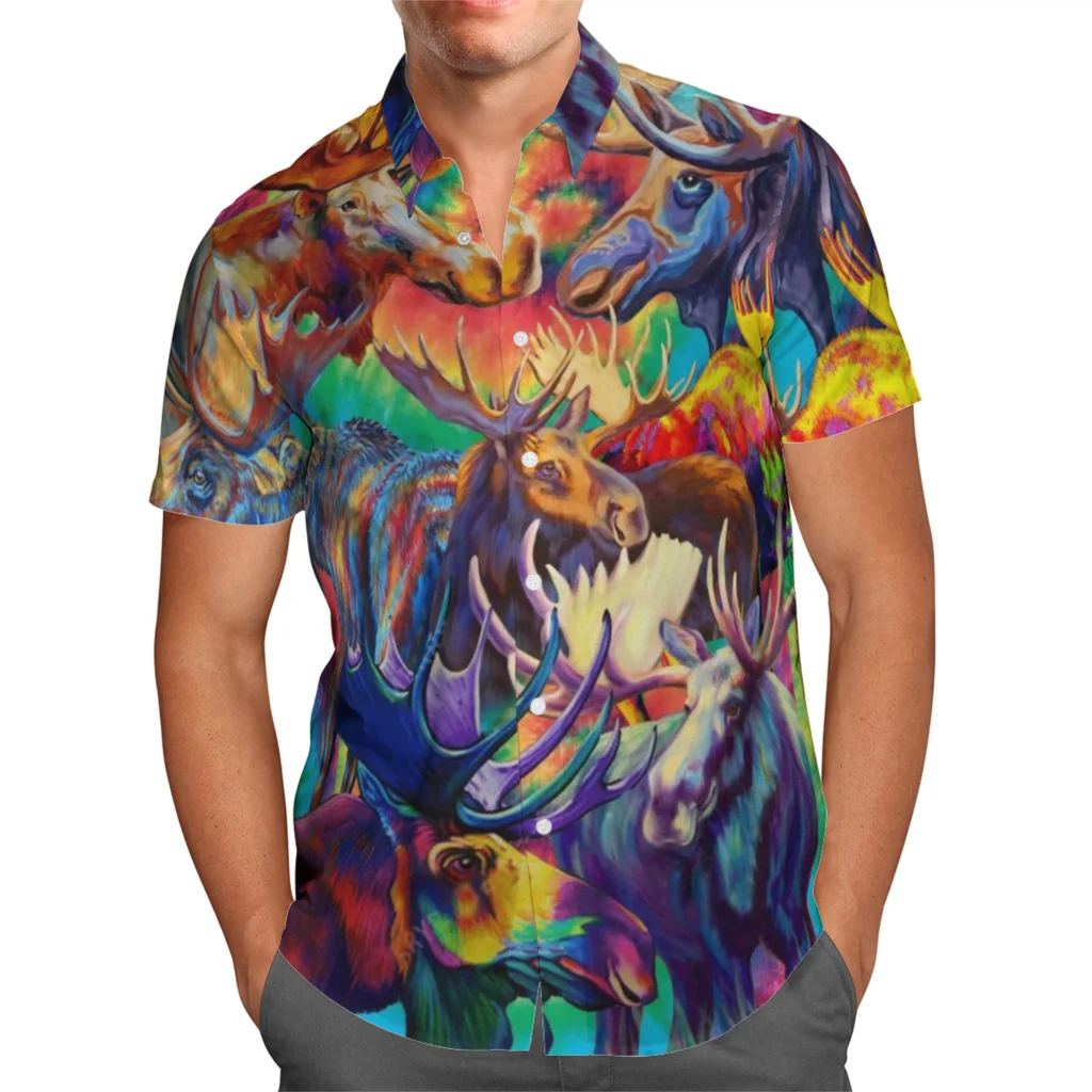 

Anime animal 3d Printed Shirts Men Women Cool Fashion Hawaiian Shirt Casual Beach Short Sleeve Blouse Men's Vocation Lapel Shirt