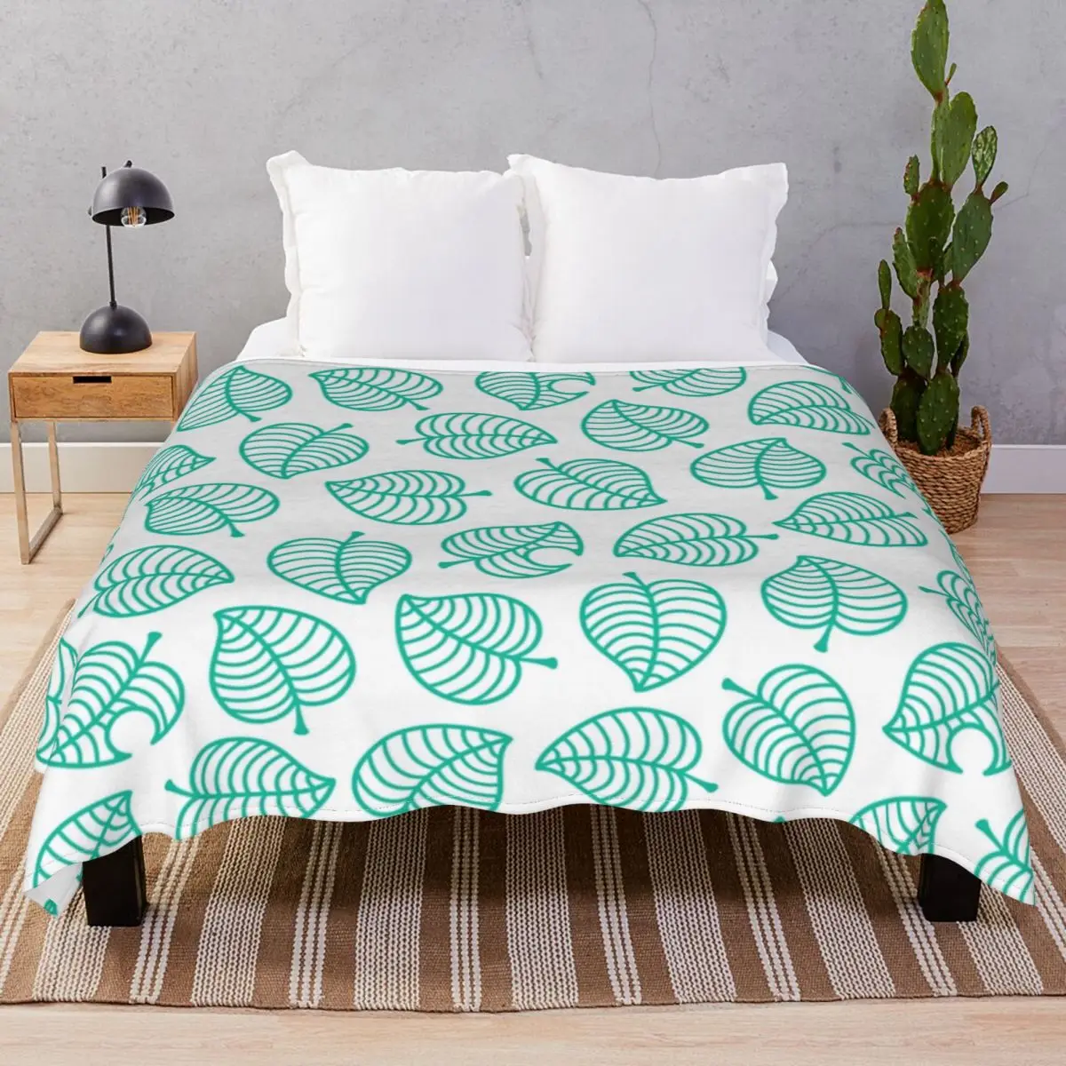 Tanuki Leaf Blankets Fleece Plush Print Breathable Throw Blanket for Bed Sofa Travel Office