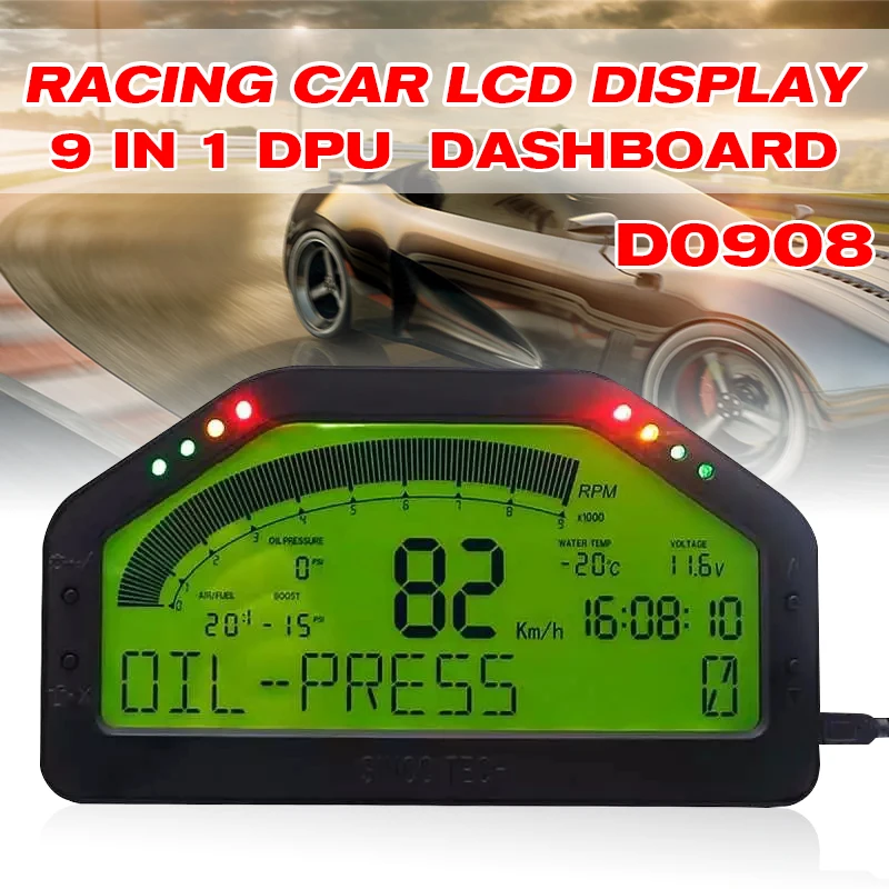 

9 in 1 Dashboard DPU Rally Car Race Gauge Dash Digital Gauge Display Car Meter Full Sensor Kit Tachometer DO908 For BMW/Audi/VW