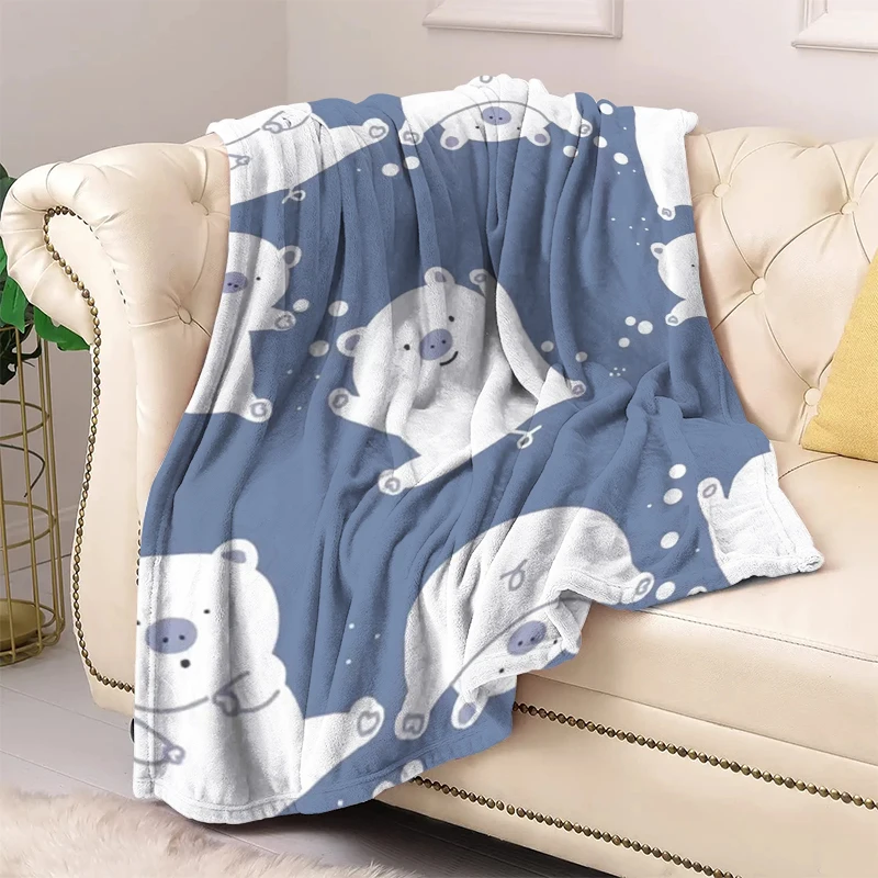 

Cute Animals Nap Blanket for Decorative Sofa Bedroom Decoration Bedspread on the Bed Fluffy Soft Blankets Throw Fleece Boho Home