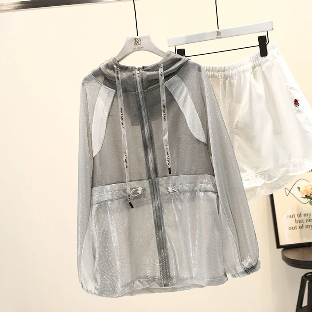 Спортивная повседневная прозрачная сетчатая тонкая куртка для женщин 2022 летнее