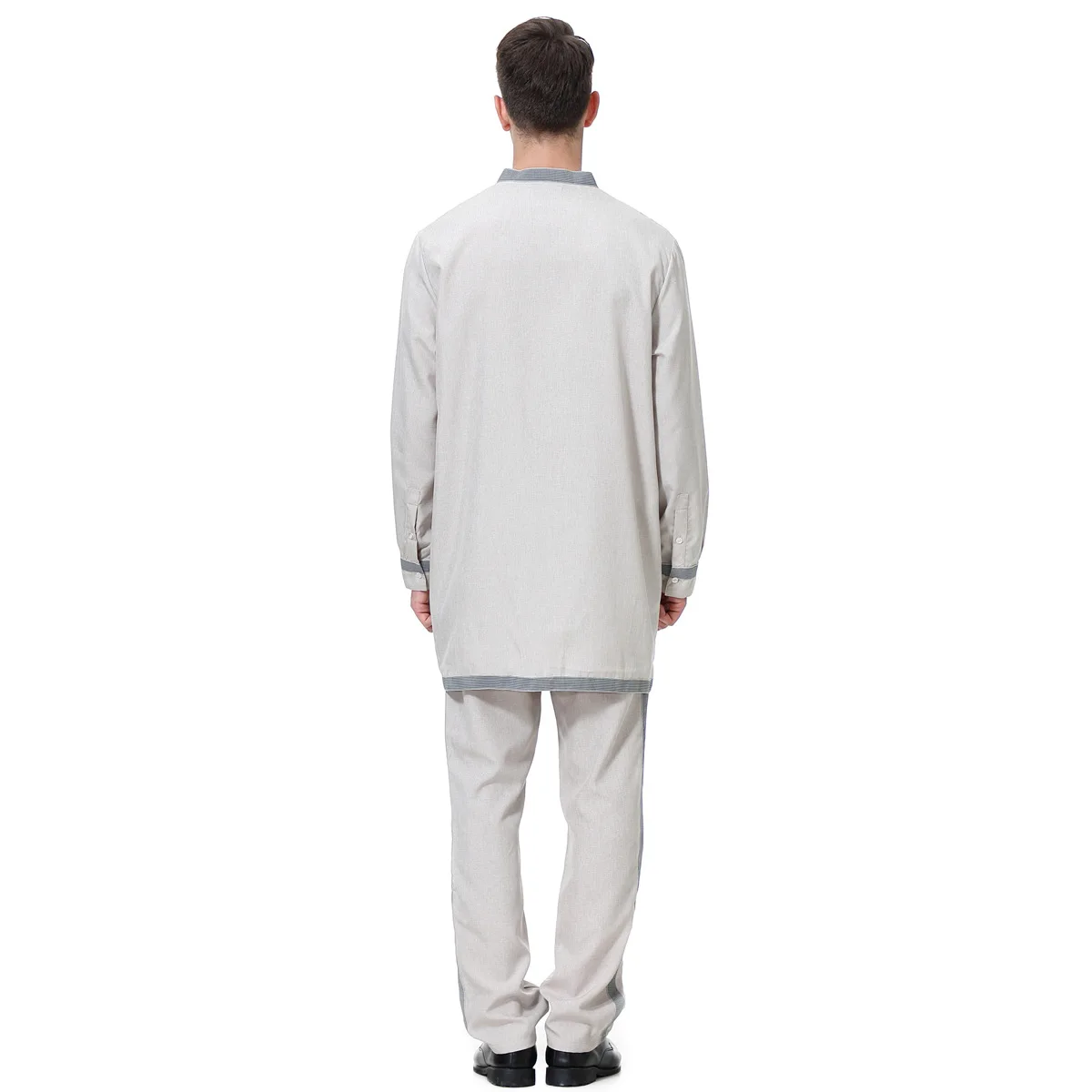 Muslim Men Robe Pants Suit Middle Dubai Abayat Jubba Thobes Ensembles Musulmans Fashion Qamis Homme Kaftan for Men Islamic 2022