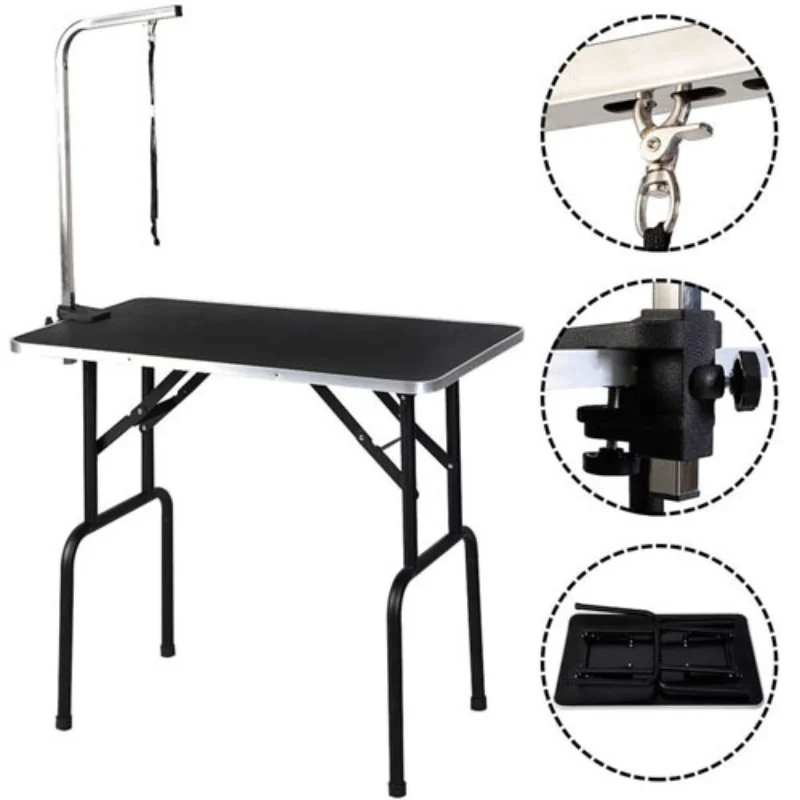 

Стальной подвесной кронштейн M8 для груминга домашних животных с ремнем, регулируемый металлический Настольный держатель для собак и кошек, настольные товары для домашних животных