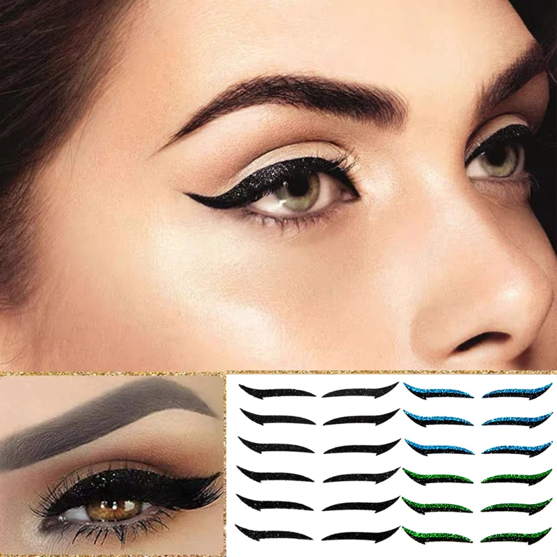 

Convenient Fast Lazy Eyeliner Sticker Sweatproof Self-adhesive Reusable Eyes Stickers Shiny Eyeliner Stickers Shaping Tools Sets