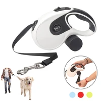 5m retractable dog leashes with poop bag dispenser automatic extending walking pet dog lead leash for pet supplies accessories