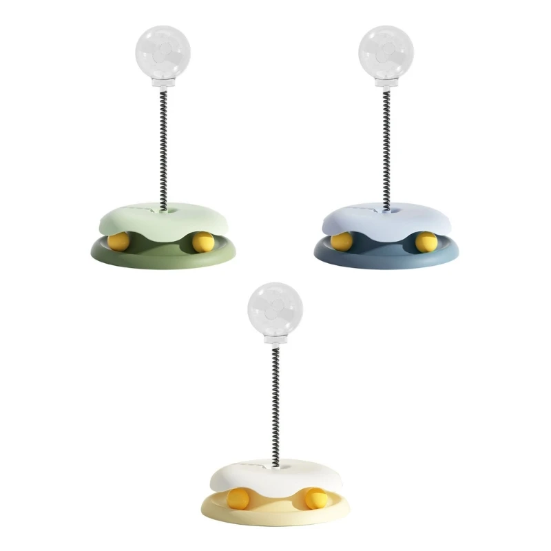 

Funny Kitten Toy Multifunctional Slow Feeder with Balls Track Base Spring Teasing Toy Exercise Flexibility Sensitivity Dropship