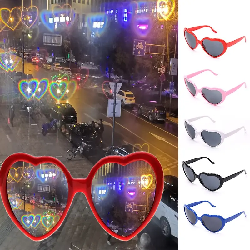 

1Pcs Heart Effect Diffraction Glasses Heart Light Heart Shaped Special Effect Glasses
