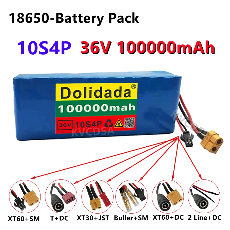 

Новый 36V 10S4P 10000mAh 1000W литиевый аккумулятор большой емкости 18650 Электрический велосипед Скутер с BMS