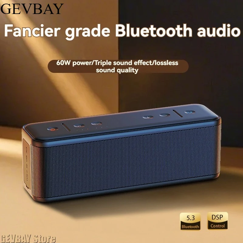 Фото Беспроводная Bluetooth-колонка с мощным басом и высоким уровнем громкости, сабвуфер для домашнего аудио (аудиофильский класс) №3