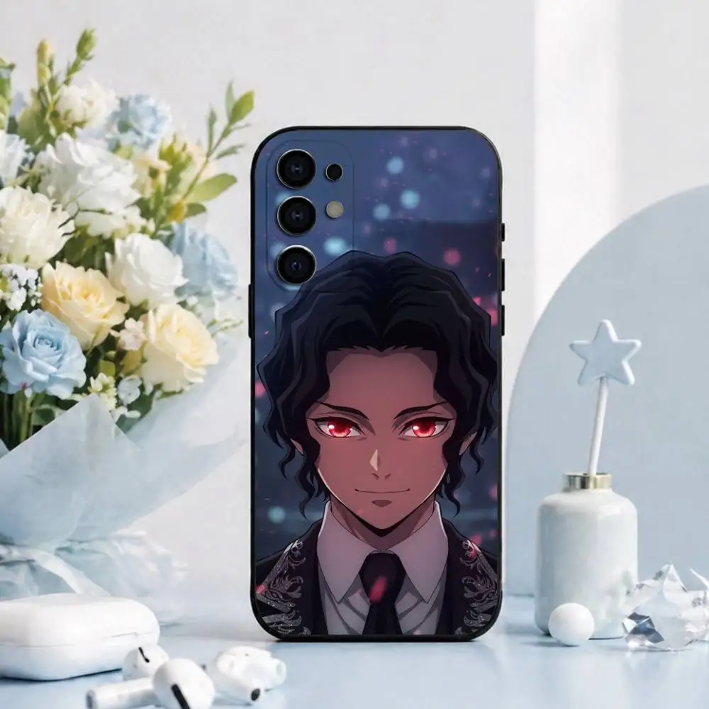 Фото Чехол для телефона Demon Slayer Muzan Kibutsuji для Samsung S25, S24, S21, S22, S23, S30, Ultra, S20, Plus, FE, мягкий силиконовый черный чехол №4