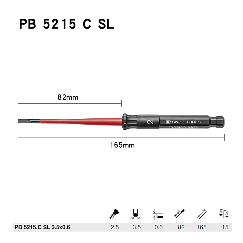 

Тонкие отвертки с изолированной сменной ручкой PB SWISS для комбинированных винтов с крестообразным шлицем NO.PB 5215A VDE