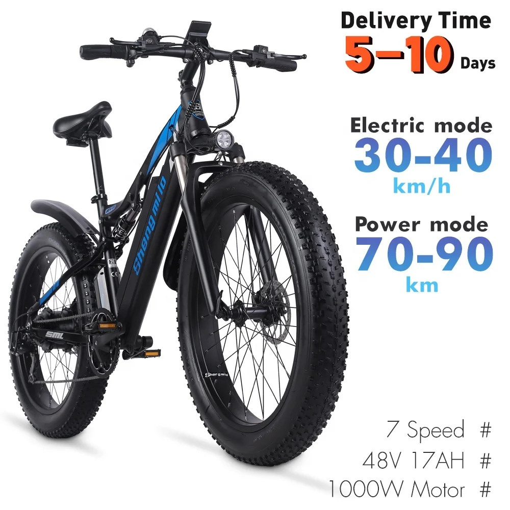 

Powerful Electric Bicycle Mountain Bike 48V 1000W 7 Speed 26 Inch Fat Tire Shengmilo MX03 High Power EU Warehouse