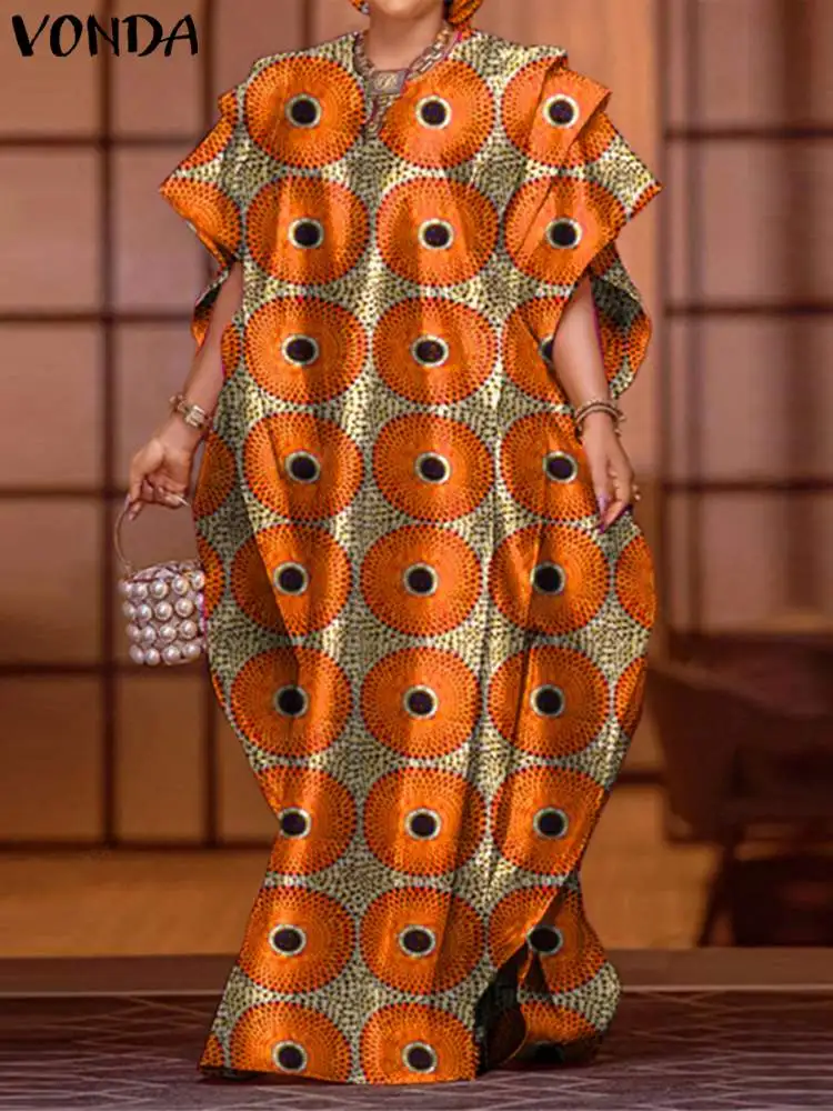 Женское богемное Платье с принтом размера плюс VONDA коллекция 2024 летний длинный
