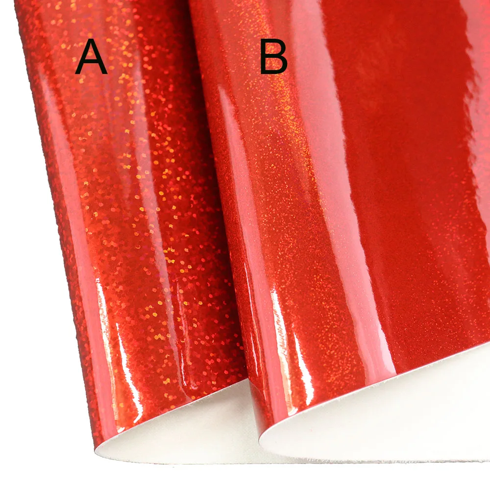 30x134 см рулон красная простая зеркальная Радужная голографическая искусственная