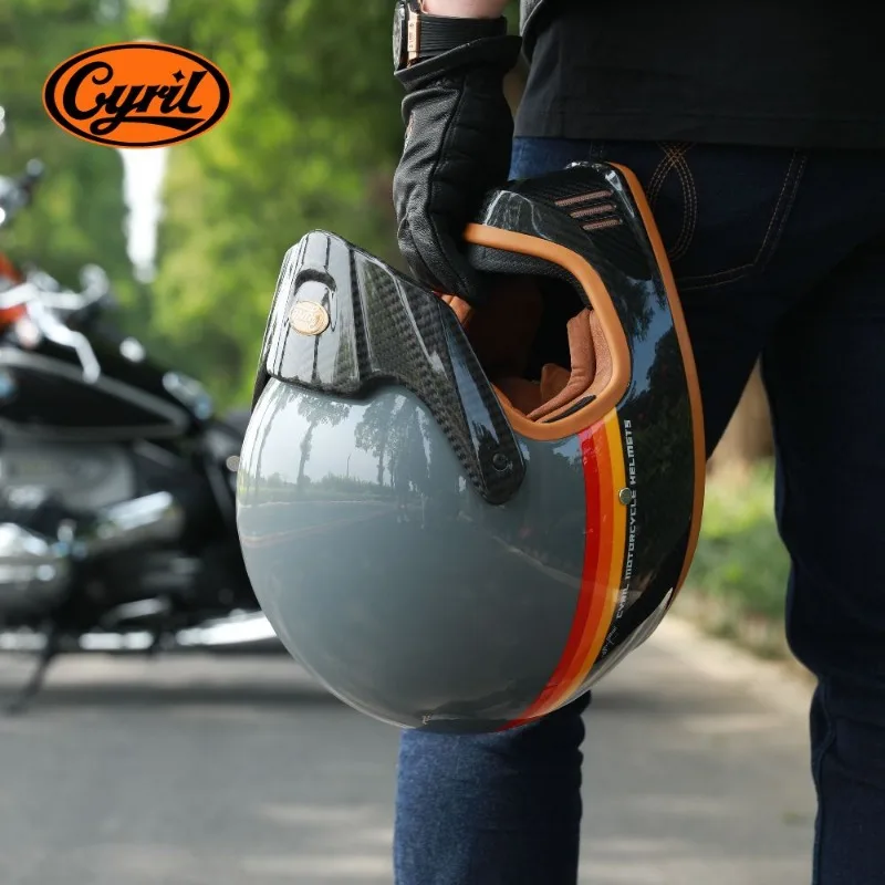 Мотоциклетный шлем на все лицо легкий из углеродного волокна гоночный для мужчин