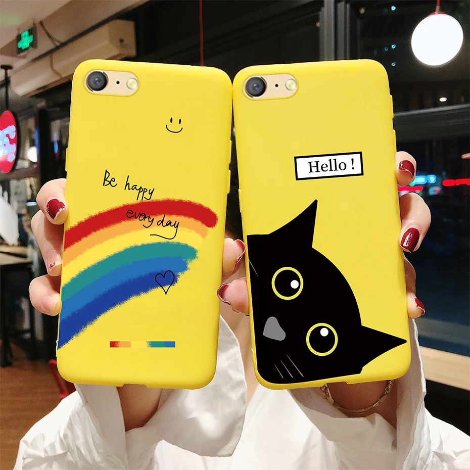 For OPPO A71 Case Cute Cat Rainbow Painted Phone Matte Cover For OPPO F3 F1s A1603 A1601 A59 OPPOF3 F 3 A 71 59 F 1s Soft Fundas