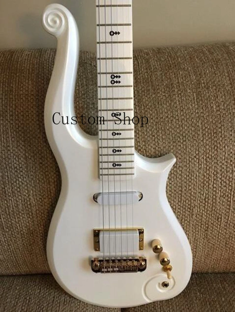 

Diamond Series Prince Cloud White Electric Guitar Alder Body, Maple Neck, Symbol Inlay, Gold Truss Rod Cover
