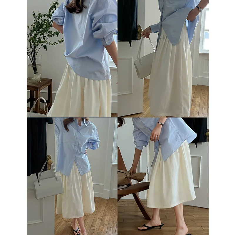 

@YYDS Skirt Female Joker 2022 Spring New High-quality French High Waist Casual Pleated A-line Skirt Fashionable