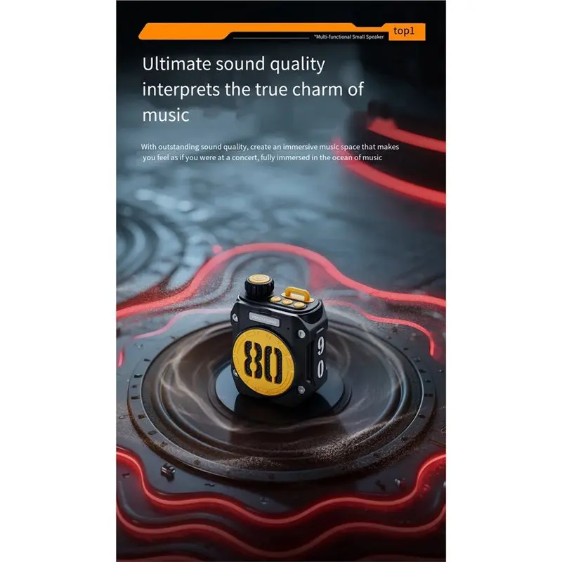 Фото Портативная Bluetooth-колонка FFYY-Mini в стиле Mecha для улицы, Hi-Fi звук, музыкальная колонка Type-C, беспроводной музыкальный плеер с гнездом для TF-карты A №4