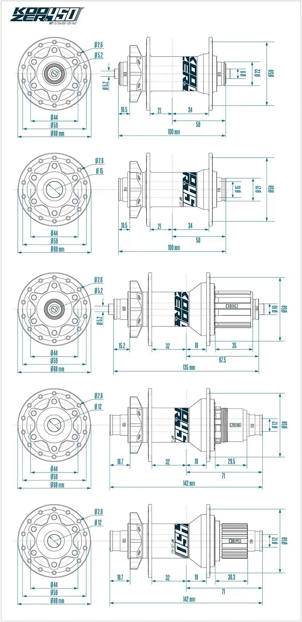 Koozer 450 28H 32 отверстия 120HD MS Micro Spline 12s CR-MO Стальная ось 5x100 5x135 QR 15x100 12x142 Велосипедные