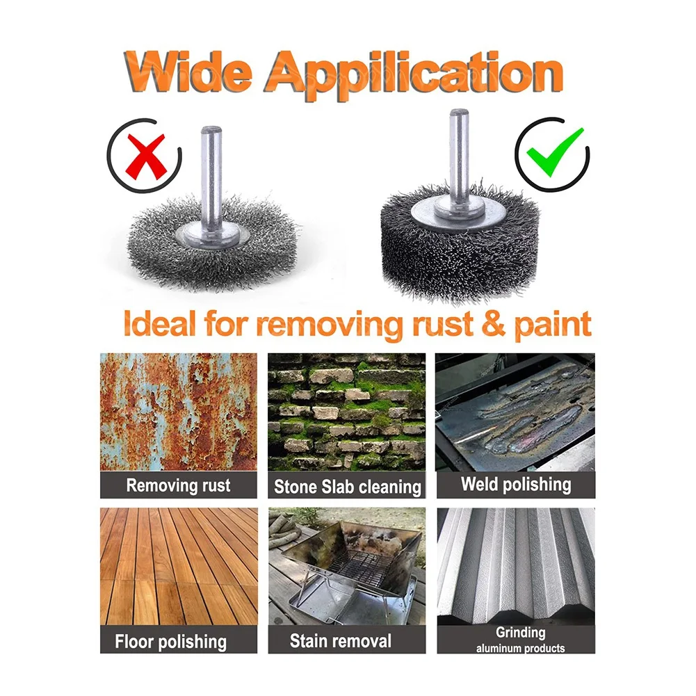 Проволочная колесная щетка для насадки дрели 2-дюймовая краска удаления ржавчины
