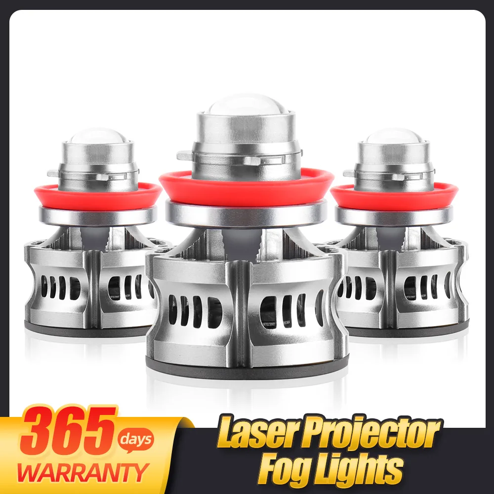 

2Pcs Laser Project Lens Fog Lights H8 H11 LED H7 HB3 HB4 9005 9006 Headlight Bulb Car Lamp Projector Automotive 55W 12V 6000K