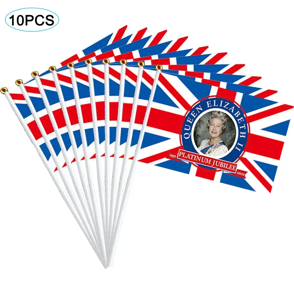 

10pcs Flags England Queen Elizabeth Alexandra Mary Windsor Her Majesty Queen Elizabeth II Flag Flying 14*21cm Supports Wholesale