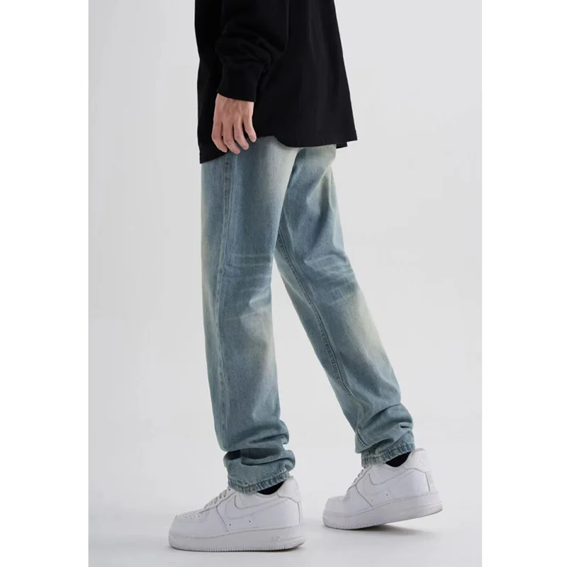 Men Clothing Autumn and Winter Fashion Straight Loose Cylinder Jeans Vintage Chaopai Large Comfortable Blue Harun Trousers Women