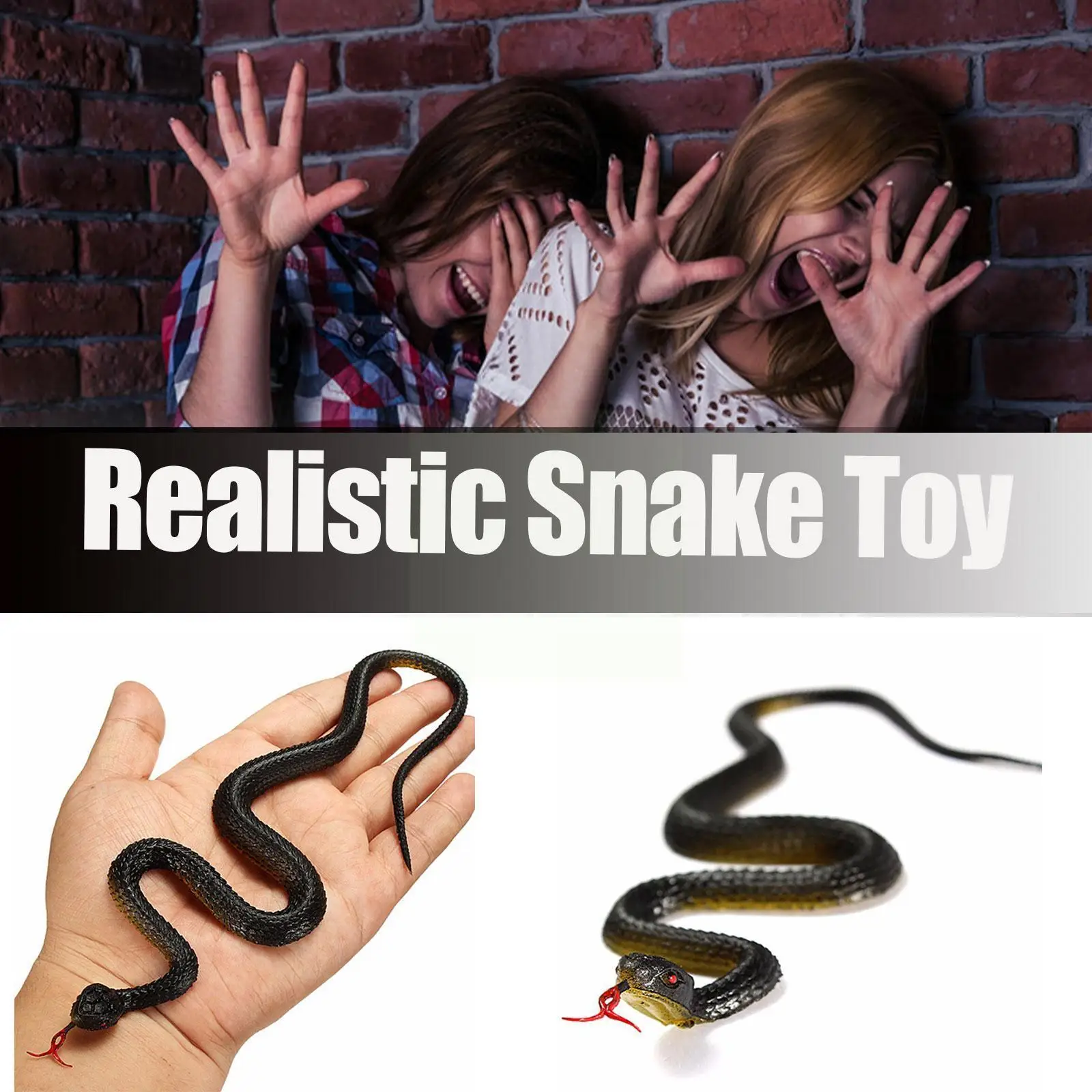 

1pcs Random Simulation Snake Realistic Fake Snakes Toy Rubber Snake Figure For Halloween Prank Props Fake Snake S9P6