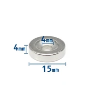 51020305080pcs 15x4 4 small round rare earth magnet 154 mm hole 4mm 15x4 4mm disc countersunk neodymium magnet n35 154 4