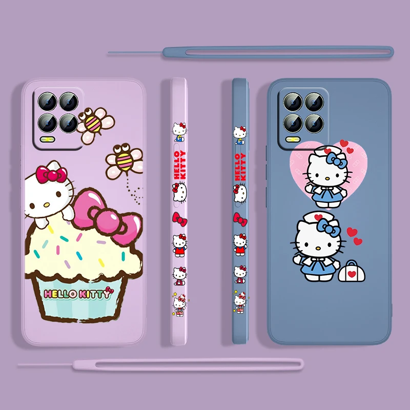 anime hello kitty cute for oppo realme 50i 50a 9i 8i 8 6 pro find x3 lite neo gt master a9 a5 liquid left rope phone case cover free global shipping