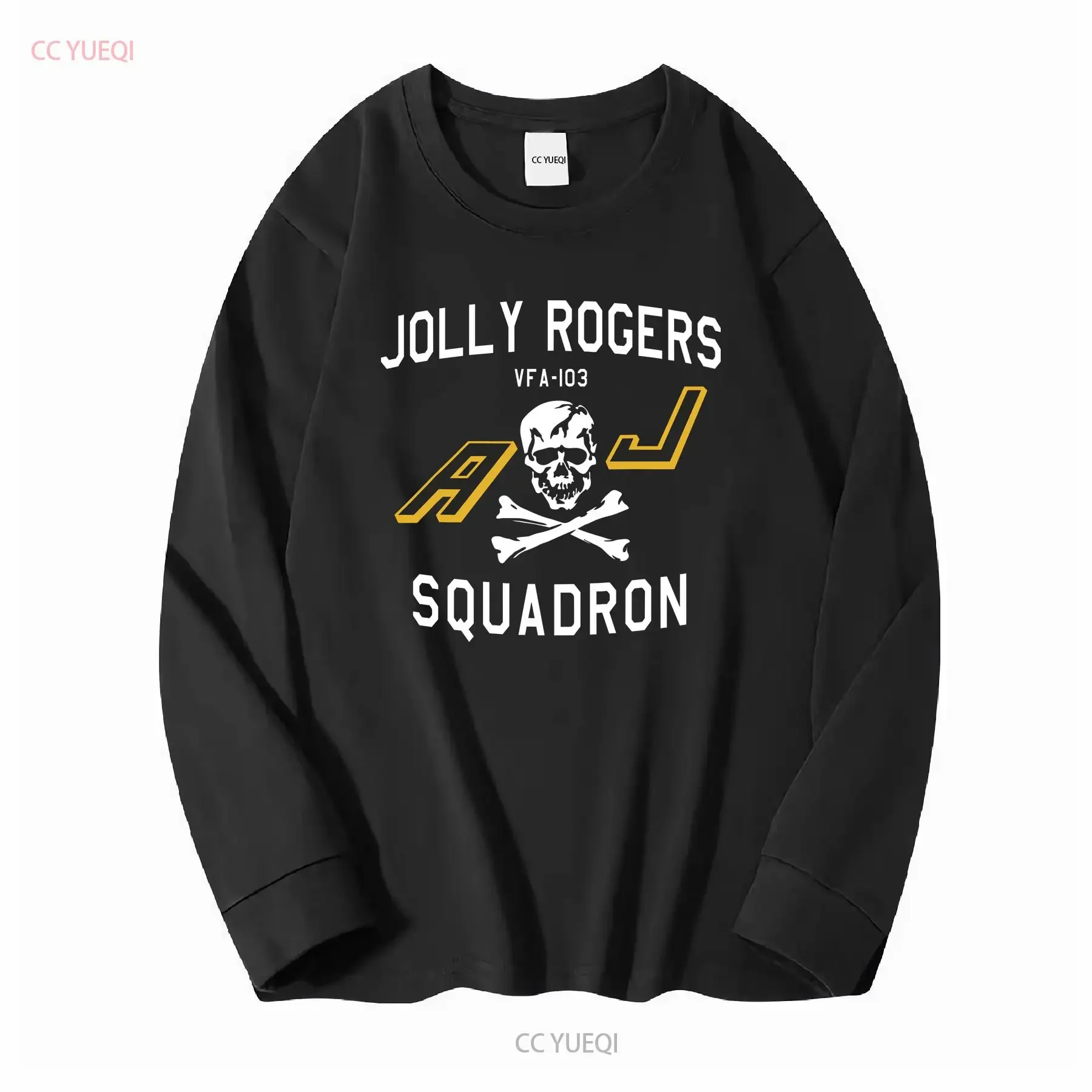 Фото НОВАЯ LIMITED футболка Jolly Rogers VFA 103, эскадрилья, череп, боец, винтажная стираная слегка дизайнерская одежда унисекс №3