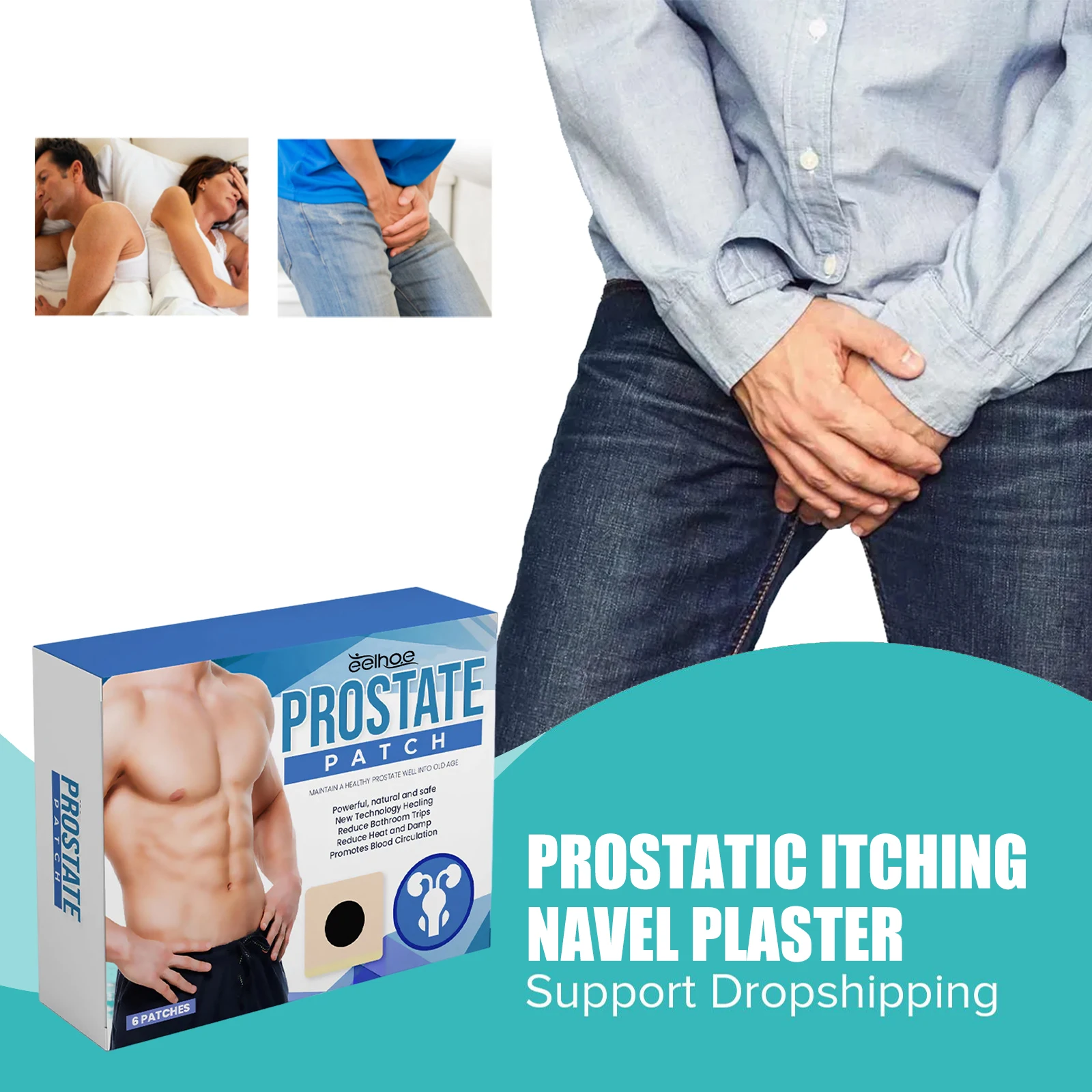 

Prostate Treatment Patch Urethritis Urologic Prostatitis Cure Urinary Pain Relief Discomfortion Strengthen Kidney Palster 6pcs